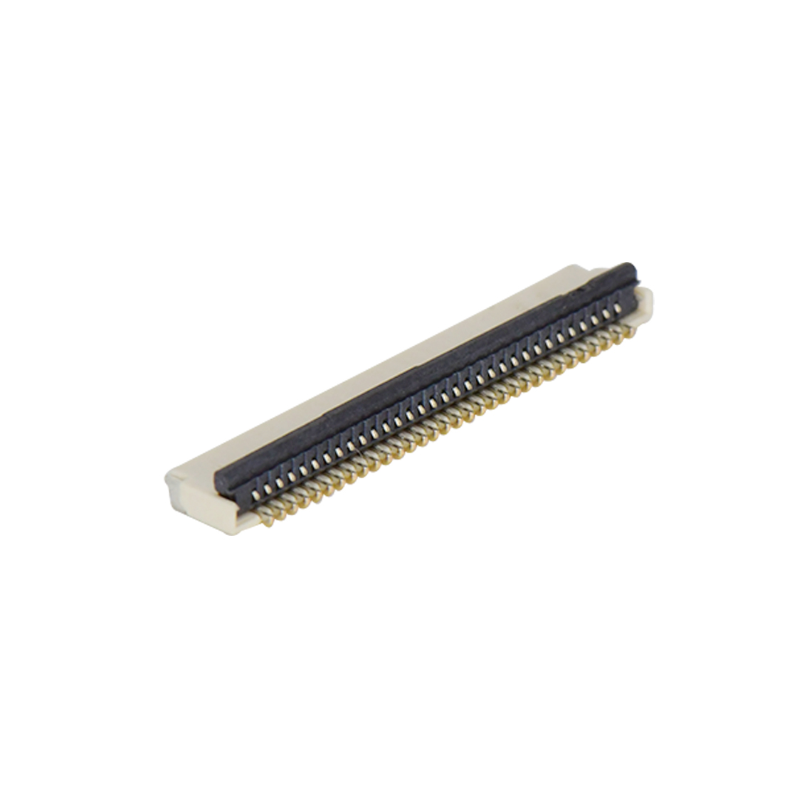 F0501 FPC FFC连接器Pitch 0.50mm 90°H1.00mm 卧贴双面接后掀盖 SMT型FPC 32Pin本色 镀半金接触点及焊接脚点1u，镍底35-60u.